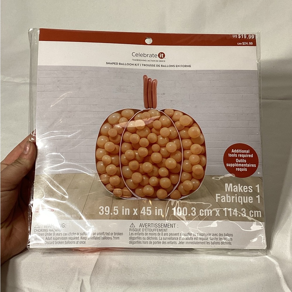 Celebrate It Thanksgiving Light Brown Pumpkin Shaped Balloon Kit